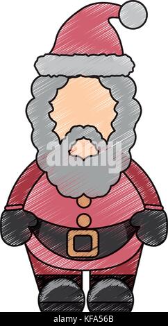 Père Noël couleur doodle over white background vector illustration Illustration de Vecteur