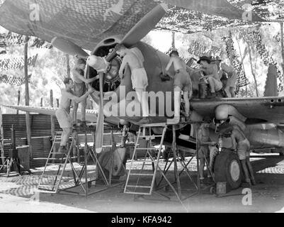 No 12 la vengeance de l'escadron de bombardiers de plongée en cours d'entretien en avril 1943 Banque D'Images