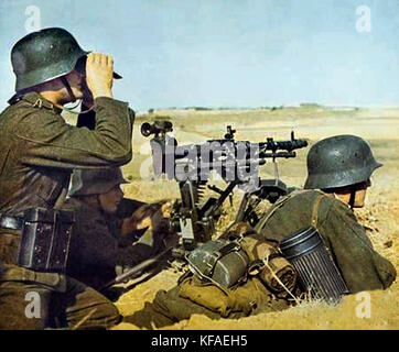 Soldats allemands avec MG 34 Banque D'Images