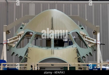 Airbus fuselage avant la production dans l'usine d'Airbus Méaulte en France Banque D'Images