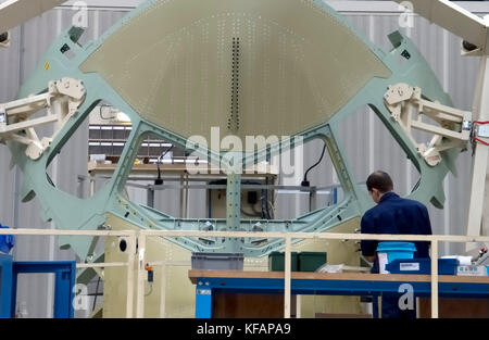 Airbus fuselage avant la production dans l'usine d'Airbus Méaulte en France Banque D'Images