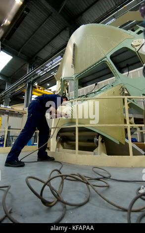 Airbus fuselage avant la production dans l'usine d'Airbus Méaulte en France Banque D'Images