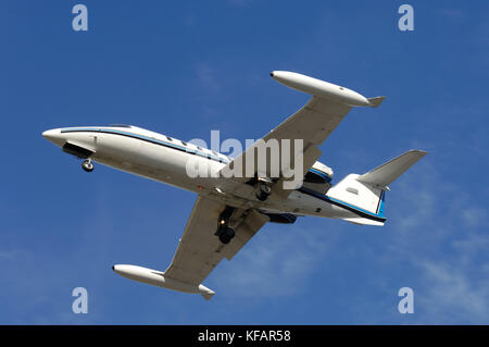 Bombardier Learjet 35A sur l'approche finale Banque D'Images