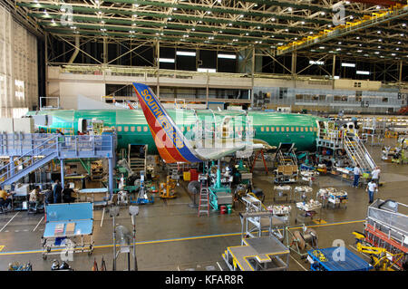 Un Boeing 737-700 de Southwest Airlines (LN2344) sur la ligne de production Banque D'Images