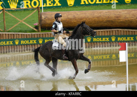 Heelan Tomkins (NZL) cheval Glengarrick - World Equestrian Games, Aix-la-Chapelle, - 26 août 2006, dressage, Cross Country Banque D'Images