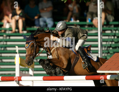 Le nord-américain, Spruce Meadows 2006, Lafarge Cup, Jonathan Asselin (CAN) équitation Lolita Banque D'Images