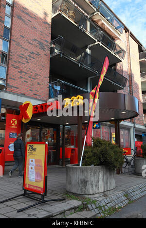 Supermarché d'une remise supplémentaire, une partie de la coopérative coop norge, dans le district de majorstuen Oslo, Norvège Banque D'Images