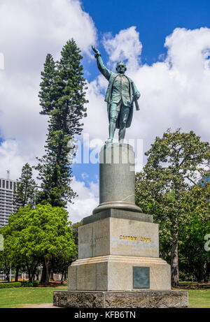 L'Australie, New South Wales, Sydney, Hyde Park, Captain Cook memorial Banque D'Images