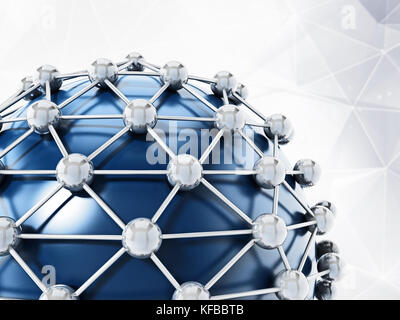 Connecté sur globe bleu. 3d illustration. Banque D'Images