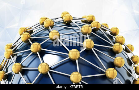 Connecté sur globe bleu. 3d illustration. Banque D'Images