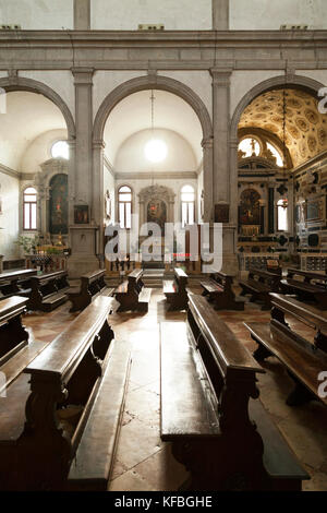 L'Italie, Venise. Intérieur de l'église de San Francesco della Vigna. Une église située dans le quartier Castello de Venise. Banque D'Images