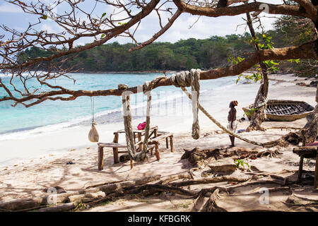 La JAMAÏQUE, Port Antonio. La plage Winifred. Banque D'Images