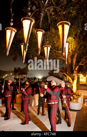 Mexique, san pancho, San Francisco, la patrona polo club, animations en soirée après le match, la musique mariachi local Banque D'Images