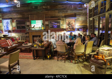 Usa, Nevada, les puits, le salon situé à l'intérieur de mustang monument, un luxe durable eco friendly resort et à préserver pour les chevaux sauvages, sauver l'Amérique" Banque D'Images