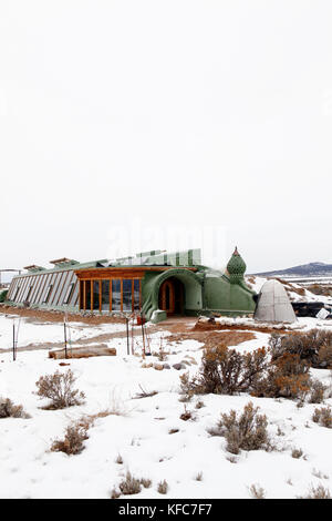 Usa, New Mexico, taos ; earthships communauté 13 milles à l'ouest de Taos sur l'autoroute 64 Banque D'Images