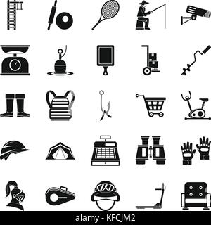 S'attaquer, le style simple icons set Illustration de Vecteur