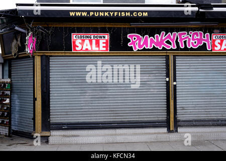 PunkyFish store fermeture à Camden Town, Londres, Royaume-Uni. Banque D'Images