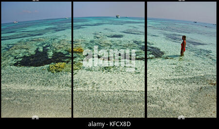 L'île de Mal di Ventre, Sardaigne (triptyque : photo moulé dans trois champs pour l'impression des panneaux décoratifs) Banque D'Images