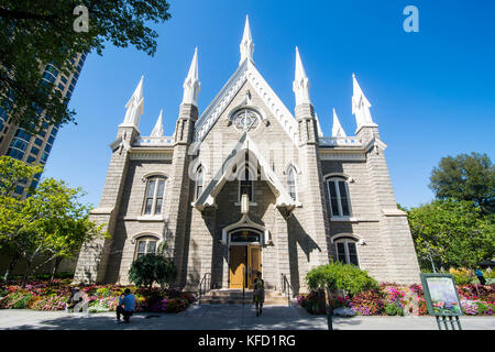 Mormon hall d'assemblage de temple square, Salt Lake City, Utah, USA Banque D'Images