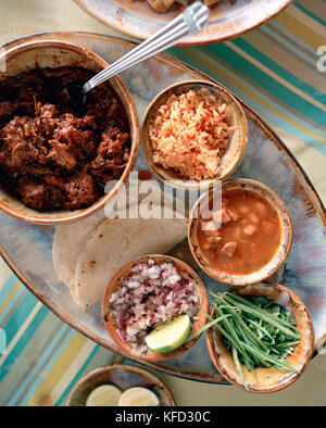 Le MEXIQUE, Punta Mita, Nayarit, Ketsi tacos au boeuf au Restaurant à l'hôtel des 4 saisons. Banque D'Images