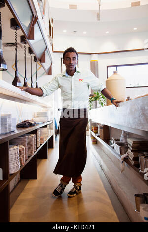 Les Bermudes, Hamilton. Portrait du chef Marcus Samuelsson à son Marcus' Restaurant à l'Hamilton Princess & Beach Club Hotel. Banque D'Images