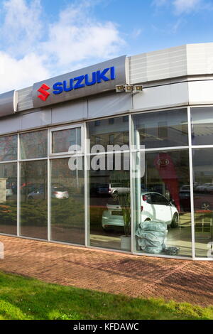 Prague, République tchèque - Le 27 octobre : Suzuki Motor Corporation logo sur la construction de l'affaire le 27 octobre 2017 à Prague. constructeur automobile japonais est de parier Banque D'Images