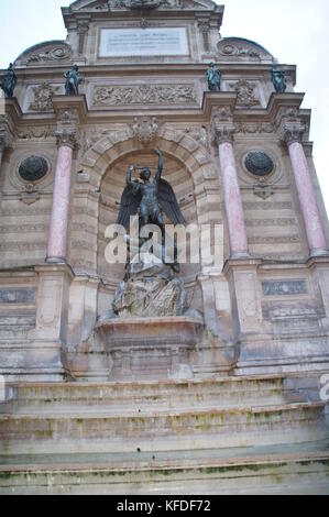 Fontaine Saint Michel, Paris Banque D'Images