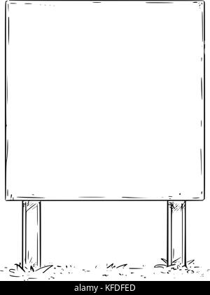 Dessin vectoriel d'un grand vide blank sign panneau d'administration. Illustration de Vecteur
