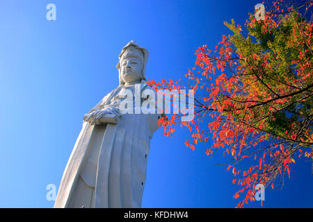 Takasaki blanc statue de la déesse Kannon à takasaki ville gunma japon Banque D'Images