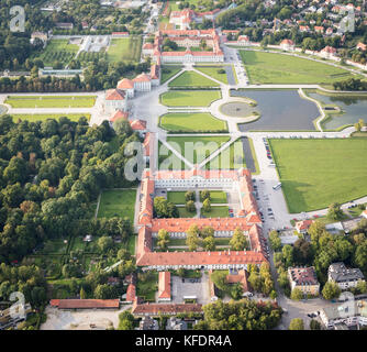 Vue aérienne du château Nymphenburg (Schloss Nymphenburg), Munich, Bavière, Allemagne Banque D'Images