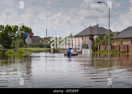 Maisons dans la banlieue de Houston envahie d'ouragan Harvey 2017 Banque D'Images