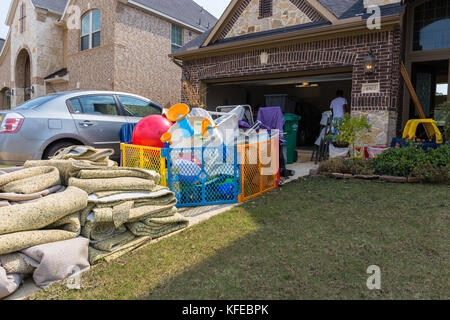 Maisons dans la banlieue de Houston envahie d'ouragan Harvey 2017 Banque D'Images