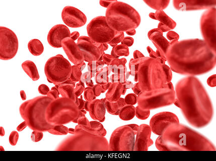 Arrière-plan des cellules sanguines, 3D illustration Banque D'Images