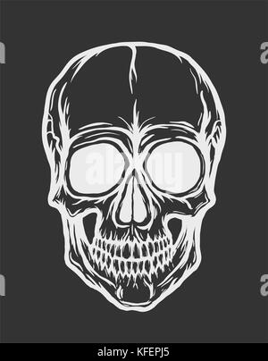 Vecteur crâne isolé sur fond noir Illustration de Vecteur
