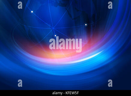 Arrière-plan de connexion global à travers le monde entier Banque D'Images