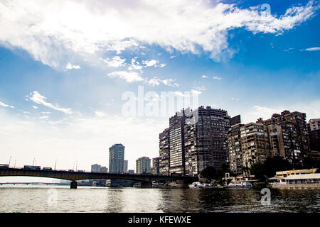 Riverscape du Nil au Caire, Egypte Banque D'Images