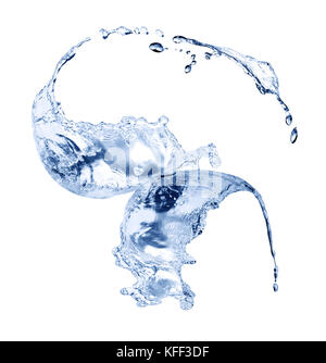 Nice abstract Blue Water Splash sur fond blanc Banque D'Images