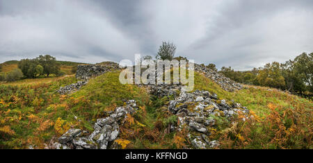 L'Âge du Fer Sallachy Broch sur le bord du Loch Shin près de Lairg, Sutherland, les Highlands écossais, UK Banque D'Images