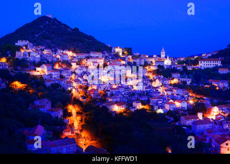 Capitale de l'île de Lastovo, mer Adriatique, mer méditerranée, krk, kvarner golfe ou baie, Croatie Banque D'Images