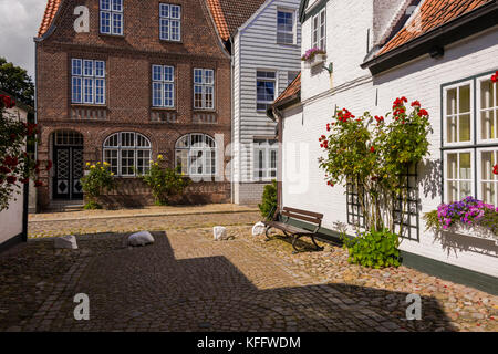 Ville côtière de la mer du Nord à Husum, Allemagne Banque D'Images