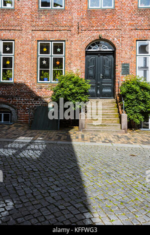 Accueil naissance de l'écrivain Theodor Storm, ville côtière de la mer du Nord à Husum, Allemagne Banque D'Images