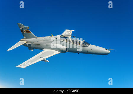 D'un avion abattu d'un avion d'entraînement Hawk de BAE, de la Royal Australian Air Force Base de RAAF Pearce, survolant un paysage de l'ouest de l'Australie. Banque D'Images