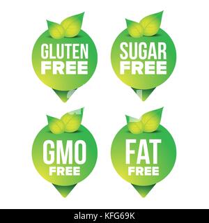 Le gluten, sucre, graisses, sans ogm vecteur pointeur Illustration de Vecteur