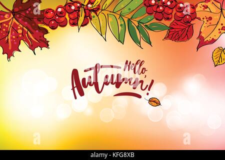 Bonjour vente d'automne background Illustration de Vecteur