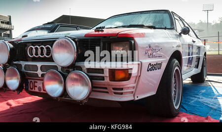 SANMARINO, SANMARINO - OTT 21, 2017 : AUDI quattro en rallye de voitures de course anciennes LA LÉGENDE 2017 la célèbre course historique de Saint-Marin Banque D'Images