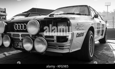 SANMARINO, SANMARINO - OTT 21, 2017 : AUDI quattro en rallye de voitures de course anciennes LA LÉGENDE 2017 la célèbre course historique de Saint-Marin Banque D'Images