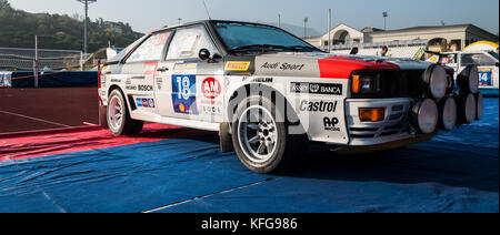 SANMARINO, SANMARINO - OTT 21, 2017 : AUDI quattro en rallye de voitures de course anciennes LA LÉGENDE 2017 la célèbre course historique de Saint-Marin Banque D'Images