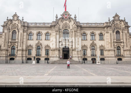 Palais présidentiel à Lima Pérou Banque D'Images
