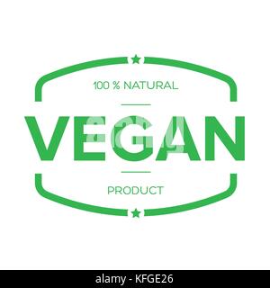 Logo de timbres vintage vegan Illustration de Vecteur