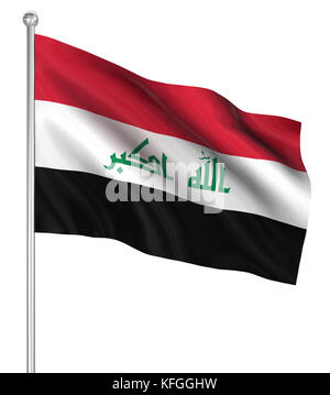 Drapeau de l'Irak , l'image générée. 3D render. Banque D'Images